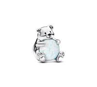 Pandora Breloque Ours Polaire 793589C01 – Argent sterling, opale synthétique – Bracelets Moments