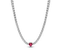 Pandora Collier Moments 393549C01-40 Couronne cœur en argent sterling cristaux artificiels 40 cm