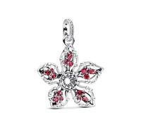 PANDORA Stranger Things Demogorgon 793567C01 Grande breloque en argent sterling avec zircone compatible avec les bracelets Moments, Rot, Argent sterling, Zircone cubique