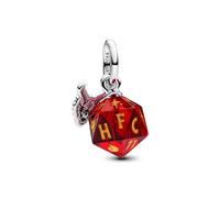 PANDORA Stranger Things Hellfire Club 793564C01 Breloque cube en argent sterling avec verre de Murano compatible avec les bracelets Moments, Rot, Argent sterling, Pas de gemme