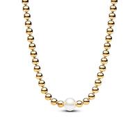 Pandora Timeless Bracelet Sphère en argent sterling avec perle de culture d’eau douce traitée blanche et zircones cubiques transparentes, 20