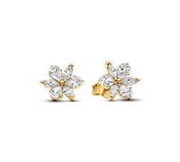 Pandora Clous d’oreilles Herbier scintillant – Plaqué or 14 carats, zircones transparentes