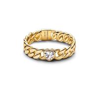 Pandora Timeless 164386C01-56 Chaîne Cuban Bague en Alliage plaqué Or 14 carats et oxyde de Zirconium Taille 56
