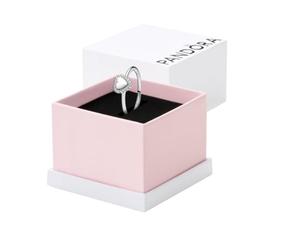 PANDORA Timeless 193801C01-58 Couronne de Rayons en Argent Sterling avec cœur gravé et oxyde de Zirconium Taille 58, Argent Sterling, Zircone cubique