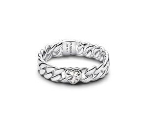 Pandora Timeless 194386C01-56 Chaîne Cuban Bague en Argent Sterling avec zircone Taille : 56
