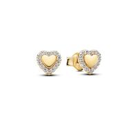 Pandora Boucles d'oreilles Timeless 264363C01 cœur plaqué or 14 carats zircone taille unique