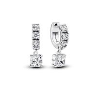 Pandora Timeless 293547C01 Boucles d'oreilles doubles pavées en argent sterling avec zircone, Klar, Argent sterling, Zircone cubique