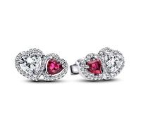 Pandora Boucles d'oreilles Timeless 293633C01 en forme de cœur en argent sterling avec zircone