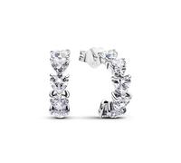 Pandora Timeless 293657C01 Boucles d'oreilles créoles Ouvertes en Argent Sterling avec zircons cubiques Scintillants