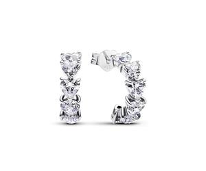 Pandora Timeless 293657C01 Boucles d'oreilles créoles Ouvertes en Argent Sterling avec zircons cubiques Scintillants