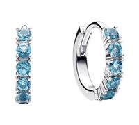 Pandora Timeless 293849C01 Boucles d'oreilles Huggie bleu clair en argent sterling avec zircone