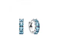 Pandora Timeless 293851C01 Boucles d'oreilles créoles en argent sterling avec cristaux artificiels bleu aigue-marine