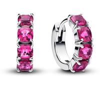 Pandora Timeless 293851C02 Boucles d'oreilles créoles en argent sterling avec cristaux artificiels roses