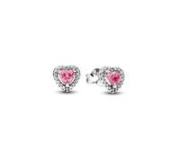 Pandora Timeless 298427C02 Boucles d'oreilles en Forme de cœur Rose en Argent Sterling avec zircone, 3,5x6,8x7 mm, Argent Sterling, Zircone cubique
