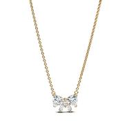 PANDORA Timeless 363508C01-45 Collier avec nœud scintillant en argent sterling avec alliage plaqué or et zircone Taille 45 cm, 45 cm, Argent sterling, Zircone cubique