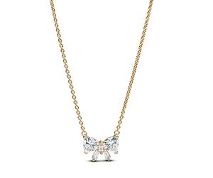 Pandora Timeless 363508C01-45 Collier avec nœud Scintillant en Argent Sterling avec Alliage plaqué Or et zircone Taille 45 cm, 45 cm, Argent Sterling, Zircone cubique