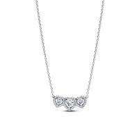 PANDORA Timeless 394412C01-45 Couronne rayonnante en forme de cœur Collier en argent sterling avec zircone Taille : 45 cm