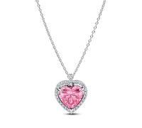 Pandora Collier Timeless 394414C01-45 argent sterling zircone couronne de rayons rose 45 cm