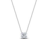 PANDORA Timeless 394502C01-45 Collier avec pendentif en forme de trèfle à quatre feuilles, en argent sterling 925 avec zircone cubique, chaîne porte-bonheur pour femme, longueur 45 cm