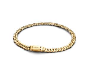 PANDORA Timeless 564367C00-18 Bracelet à chaîne Cuban en alliage plaqué or 14 carats Taille : 18 cm