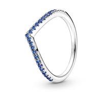PANDORA Timeless Bague Bleue Scintillante Vœu en argent sterling avec cristal bleu