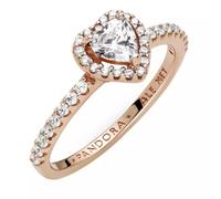 Pandora Timeless Bague Cœur en métal plaqué or rose 14 carats avec zircones cubiques transparentes, taille 54