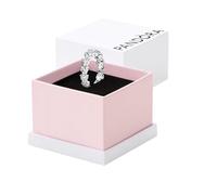 Pandora Timeless Bague Cœurs en argent sterling avec zircones cubiques transparentes, taille 50