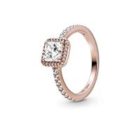 PANDORA Timeless Bague Élégance en métal plaqué or rose 14 carats avec zircones cubiques transparentes