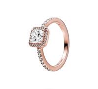 Pandora Timeless Bague Élégance en métal plaqué or rose 14 carats avec zircones cubiques transparentes, taille 58