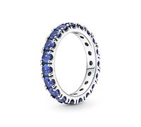 Pandora Timeless Bague en argent sterling avec cristal bleu, taille 58