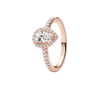 Pandora Timeless Bague en métal plaqué or rose 14 carats avec zircones cubiques transparentes, taille 50