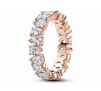 Pandora Timeless Bague Éternité en métal plaqué or rose 14 carats avec zircones cubiques transparentes, taille 60