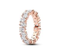 Pandora Timeless Bague Éternité en métal plaqué or rose 14 carats avec zircones cubiques transparentes, taille 54