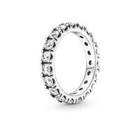 Pandora Timeless Bague Solitaire scintillante en argent sterling avec zircones cubiques transparentes, taille 56