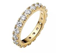 Pandora Timeless Bague Éternité Rang scintillant en métal plaqué or 14 carats avec zircones cubiques transparentes, taille 60