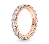 PANDORA Timeless Bague Éternité Rang scintillant en métal plaqué or rose 14 carats avec zircones cubiques transparentes