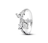 Pandora Timeless Bague Herbier scintillant en argent sterling avec zircones cubiques transparentes, taille 56