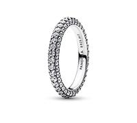 Pandora Timeless Bague Rang Pavée en argent sterling avec zircones cubiques transparentes, taille 54