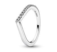 Pandora Timeless Bague Semi-scintillante Vœu en argent sterling avec zircones cubiques transparentes, taille 54