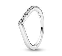 Pandora Timeless Bague Semi-scintillante Vœu en argent sterling avec zircones cubiques transparentes, taille 60