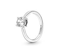 Pandora Timeless Bague Solitaire scintillante en argent sterling avec zircones cubiques transparentes, taille 54