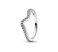 Pandora Timeless Bague Vague en argent sterling avec zircones cubiques transparentes, taille 50