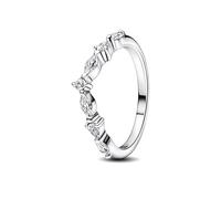 Pandora Timeless Bague Vœu Alternance Scintillante en argent sterling avec zircones cubiques transparentes, taille 48