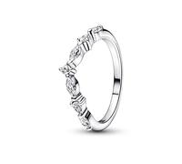 Pandora Bague Timeless Vœu Alternance — Argent sterling, zircones cubiques transparentes — Taille 56