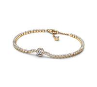 Pandora Timeless Bracelet en métal plaqué or 14 carats avec zircones cubiques transparentes, 20