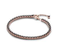 PANDORA Timeless Bracelet en métal plaqué or rose 14 carats avec cristal noir