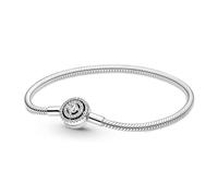 Pandora Timeless Bracelet maille serpent en argent sterling avec zircones cubiques transparentes, 21