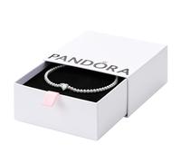 Pandora Timeless Bracelet Rivière Cœur Scintillant en argent sterling avec zircones cubiques transparentes, 20