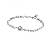 Pandora Timeless Bracelet Rivière Halo scintillant en argent sterling avec zircones cubiques transparentes, 18