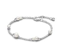 PANDORA Timeless Bracelet Sphère en argent sterling avec perle de culture d’eau douce traitée blanche et zircones cubiques transparentes